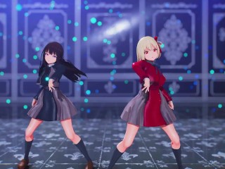 【MMD Lycoris Recoil 4k/60fps】《Chisato(錦木 千束) Takina(井ノ上 たきな)》 ~ (Giga) ~《CH4NGE (ft.可不)》》