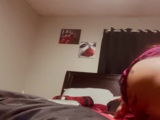 Bouncing this thick ass on that big black dildo feels soooo good!