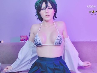 Midoriya Izuku with awesome tits and juicy pussy tries out a new vibrator and cums! - Honeyplaybox