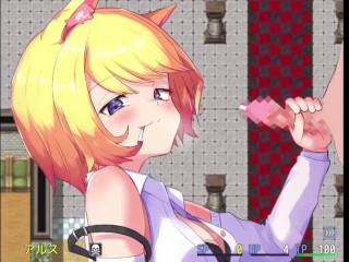 【#03 囚われのアルストロメリア 実況(体験版)】生意気な金髪巨乳狐娘に高速手コキで射精させられまくり・・・ 