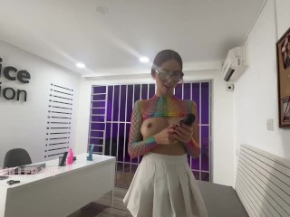 Horny redhead burglar caught masturbating in police station