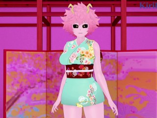 Mina Ashido and Izuku Midoriya have intense sex in the bedroom. - My Hero Academia Hentai