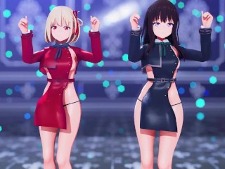 【MMD Lycoris Recoil 4k/60fps】《Chisato(錦木 千束) Takina(井ノ上 たきな)》~《[Creepy Nuts「Bling-Bang-Bang-Born」》