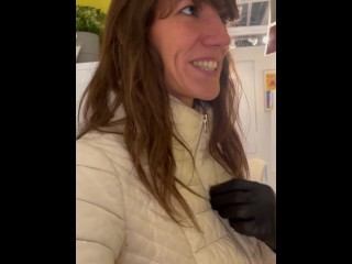 Lety Howl is looking for a stranger in a famous furniture store to go fuck him in the public toilet