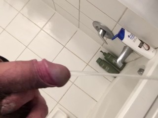 Half a boner had to piss before i jerk off to go to bed