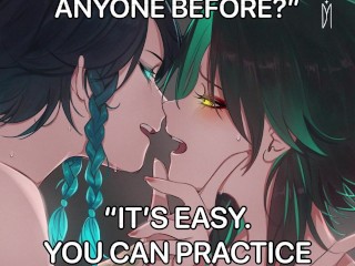 You never kissed anyone before? Let's practice!