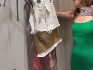 Crazy Girl Publicly Trying On Flamboyant Outfits In The Dressing Room