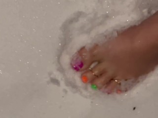 Feet and Toes in Snow ASMR