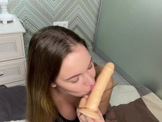 Sucking greedily on a dildo and imagining it's your dick. I'm in tears, I can't stop.