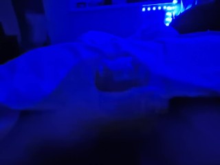 Masturbation with condom - hand job - orgasm