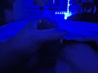 Masturbation with condom - hand job - orgasm