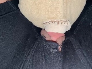 Peeping Clit Rubs Stuffie HARD