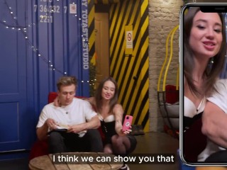 Sex office, part 2. Feeding a vegan a meat stick