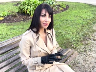 LEATHER GLOVES/ TRENCH🧥: Naked under a trench coat