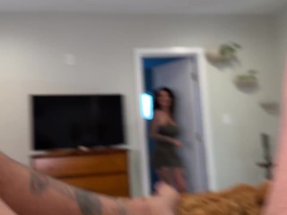 STEPMOMMY ARABELLE CATCHES YOU JERKING OFF AND HELPS YOU OUT