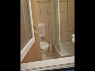 AMAZING HOT MILF TAKING SHOWER,WHILE CUCKOLD HUSBAND FILMING IT FROM THE STREET