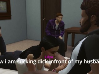 MEGA SIMS- Cuckhold husband sets hot Latina wife up with big dick boss (Sims 4)