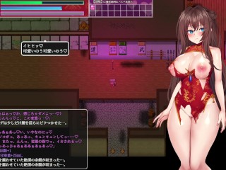 【#04 淫霊退魔師カエデ 実況(体験版)】爆乳チャイナ娘がおっぱい揉まれまくって村長に中出しされてしまい・・・(ファンタジー同人エロゲー）