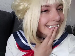 COSPLAY SLUT - Toga Himiko (Boku no hero) masturbating and playing with her dragon dildo