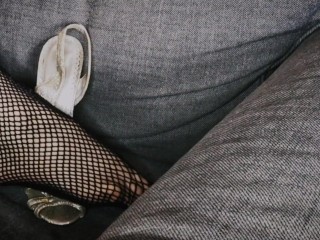 Petite Feet, Fishnets, and Gold Toenails Taste Sweet