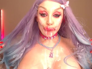 LoraFlower Bukkake Ahegao Ruined Makeup Bimbo