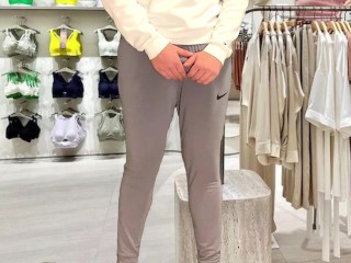 Shemale crossdresser flashes and masturbates in public store wearing sexy lingerie