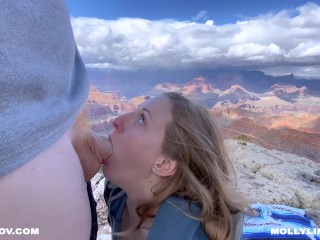 EPIC HIKING FUCKING A BIG BOOTY AMATEUR BLONDE ON TOP OF A CLIFF - Horny Hiking ft Molly Pills POV 4