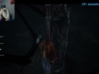 Gamer Girl Slut plays Dead By Daylight topless