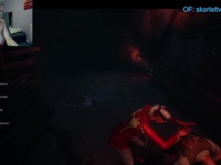 Gamer Girl Slut plays Dead By Daylight topless