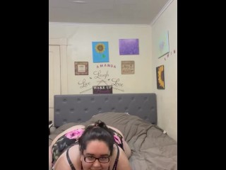 BBW Fat Girl Sucks Your Cock in Lingerie