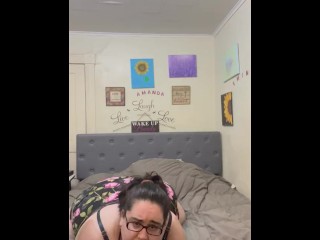 BBW Fat Girl Sucks Your Cock in Lingerie