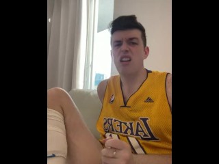 Jack off in the LA lakers basketball 🏀 jersey