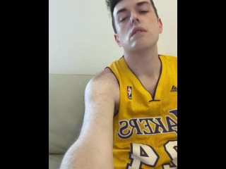 Jack off in the LA lakers basketball 🏀 jersey