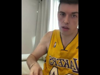 Jack off in the LA lakers basketball 🏀 jersey