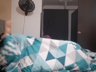 I masturbate next to my stepbrother's bed, he wakes up and fucks my pussy