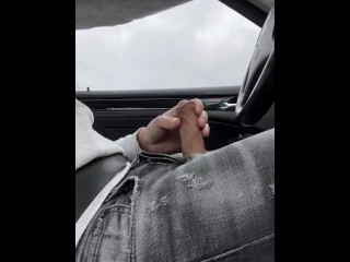 Taxi driver jerks off while driving, women on the road watch him