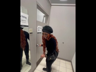 SHE TRIED TO KEEP QUIET WHILE GETTING FUCKED IN DRESSING ROOM ( PEOPLE WERE EVERYWHERE) OF: LIFE.ENT