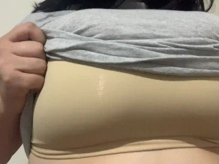 Huge Natural Tit Drop | Nerdy Student Ready for Titty Fuck (Tit Reveal)