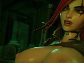 LOL Katarina cowgirl at the bar.