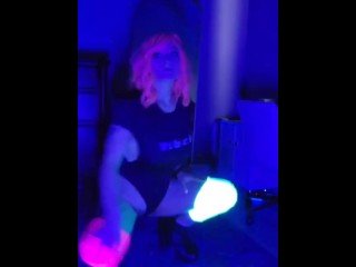 Cute e girl goth girl dances to rock