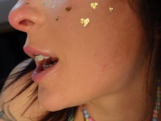 ASMR LENSLICKING close up sfw