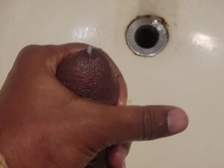 Stroking Morning Wood BBC with cum shot Nice Big and Strong for you