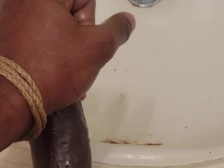 Stroking Morning Wood BBC with cum shot Nice Big and Strong for you