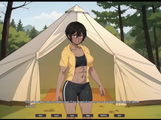 TOMBOY Sex in forest [ HENTAI Game ] Ep.2 hot FOOTJOB in the tent !