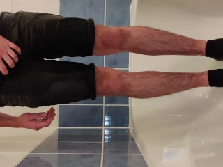 Desperate Piss In Black Jeans Shower And Shower