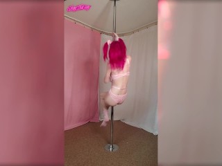 Pink Fishnet Pole Dance Strip Tease by SheyTheGay