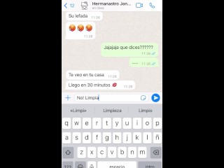 Sexting Con Mi Hermanastra En WatshApp! -“Viene Despues De Follarse A Otra Y Le Limpio Las Corridas”