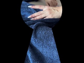 Mistress and pocket pussy. Hard fucks slave's cock until convulsions. Peeping