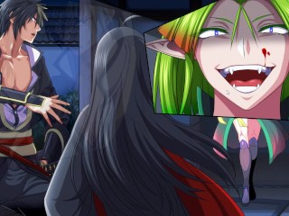 Samurai vandalism - sexy green hair vampire boss fight