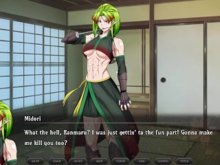 Samurai vandalism - sexy green hair vampire boss fight